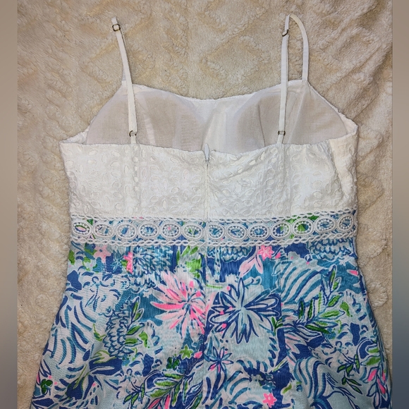 Lilly Pulitzer Liz Dress Coastal Blue Lion Around Size 4 Sundress - Picture 7 of 12